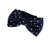 DonDon Nœud papillon à pois pour hommes bleu foncé avec crochet - déjà lié et réglable