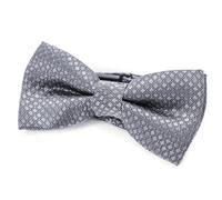 DonDon Nœud papillon avec crochet Pour enfants Garçon lié et réglable 9 x 4,5 cm gris argenté brillant avec des points en argent