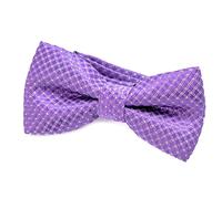 DonDon Nœud papillon avec crochet Pour enfants Garçon lié et réglable 9 x 4,5 cm lilas brillant avec des points en argent