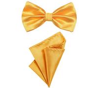 DonDon nœud papillon et mouchoir pour hommes de couleur assortie et à taille réglable,Jaune,Taille unique