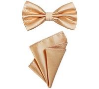 DonDon nœud papillon et mouchoir pour hommes de couleur assortie et à taille réglable,Or,Taille unique