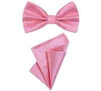 DonDon nœud papillon et mouchoir pour hommes de couleur assortie et à taille réglable,Rose Vif,Taille unique