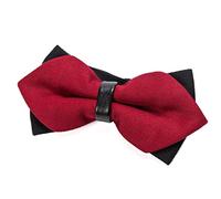 DonDon Nœud papillon homme pointu au look rétro avec pré-liaison par crochet et longueur ajustable cramoisi