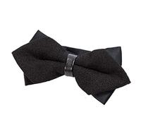 DonDon Nœud papillon homme pointu au look rétro avec pré-liaison par crochet et longueur ajustable noir