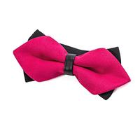 DonDon Nœud papillon homme pointu au look rétro avec pré-liaison par crochet et longueur ajustable rose vif