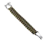 DonDon Paracord Bracelet de Survie Hommes Acier Inoxydable Bracelet Outdoor Tressé Olive-Gris-Marron