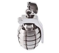 DonDon Pendentif en acier inoxydable avec grenade dans une pochette en velours noir