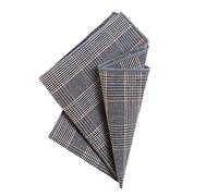 DonDon Pochette de costume pour homme 23 x 23 cm en coton aspect tweed à carreaux gris-marron