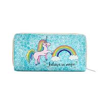 DonDon Porte-Monnaie Portemonnaie Portefeuilles pour Femme avec Licorne Believe in Magic