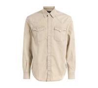 Dondup - Camicia Regular in Gabardina - Homme - Chemises - Beige - Taille: M
