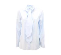 Dondup - Cf0200D Blouse à col noué - Femme - Blouses et Chemises - Bleu - Taille: 38 FR