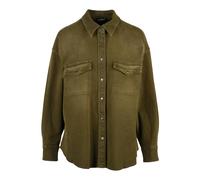 Dondup - Chemise évasée en denim - Femme - Blouses et Chemises - Vert - Taille: 42 FR