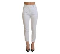 Dondup - Pantalon fuselé taille haute - Femme - Pantalons - Blanc - Taille: 36 FR