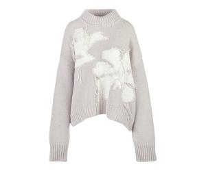 Dondup - Pull col roulé en laine avec détails à franges - Femme - Pulls - Beige - Taille: 44 FR