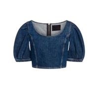 Dondup - Stretch Denim Crop Top - Femme - Blouses et Chemises - Bleu - Taille: 38 FR