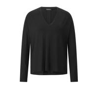 Dondup - T-shirt Oversize à Manches Longues et Col en V - Femme - Tops - Noir - Taille: 42 FR