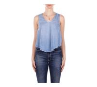 Dondup - Top à logo arrière - Femme - Tops - Bleu - Taille: 38 FR