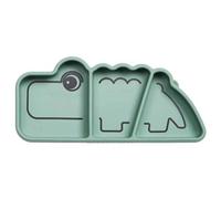 Assiette à compartiments antidérapante silicone Croco vert