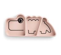 Done by deer Assiette pour enfants Croco Stick&Stay 9x21 cm Poudre