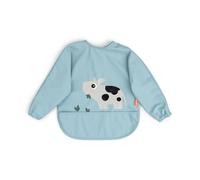 Bavoir à manches avec poche Tiny farm BLEU Done by Deer