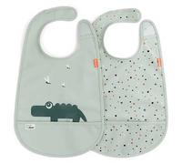 Done by Deer Bavoir Croco avec velcro Lot de 2 Vert