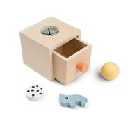 Done by Deer Boîte Cache-Cache Nozo - Jouet d’éveil en Bois 10m+ - Jeu d’encastrement sensoriel avec Blocs, Balle à hochet & Figurine - Motricité Fine & Coordination - Multicolore