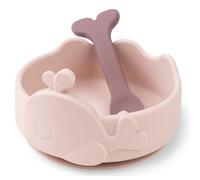 Bol ventouse et cuillère silicone Wally Rose