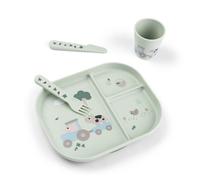 Done By Deer - Coffret premier repas ventouse Foodie Tiny farm Vert