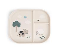 Done by Deer Foodie Assiette Bebe - Assiette Compartiment Enfant et Bébé en 3 Sections - avec Effet Ventouse - Polypropylène Sans BPA - Passe au Lave-Vaisselle - 22 x 18 x 2 cm