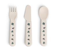 Done by Deer Foodie Set de couverts pour bébé et enfant Tiny Farm Sand - Bords arrondis, s'adapte parfaitement aux petites mains - 100% polypropylène de qualité alimentaire - Accessoire pratique et