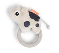 Done by Deer Hochet sensoriel avec anneau de dentition - Dotti - Beige - Jouet pour bébé à partir de 0 mois - Hochet avec aide à la dentition - Peluche douce avec sons - Favorise les sens et la