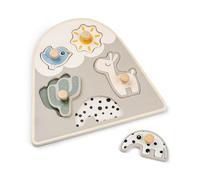 Done by Deer Lalee Puzzle à emboîter Beige Montessori Jouet éducatif pour la motricité Fine À partir de 1 an
