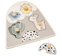 Done by Deer Lalee Puzzle à emboîter Beige Montessori Jouet éducatif pour la motricité Fine À partir de 1 an