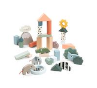 Done by Deer Set de Blocs de Construction 34 pièces - Jouet en Bois Deer Friends - Motricité & Imagination - Multicolore