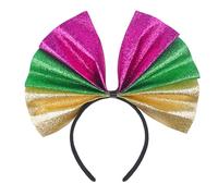 Doneace Bandeau de Mardi Gras scintillant violet vert doré avec nœud pour carnaval, carnaval, défilé de Mardi Gras, fête, cadeaux de vacances 1 pièce
