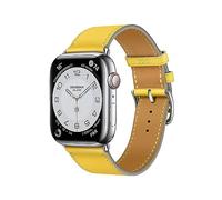 DONEGANI LB1 Bracelet Cuir pour Apple Watch Band Ultra 2 49mm, Serie 10 46mm, 9 8 7 45mm 41mm, SE 6 5 4 44mm 40mm, 3 2 1 42mm 38mm Femme Homme Jaune Citron