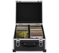 Doneioe Boîtier CD Boîtier CD Flight Case Boîte de Rangement pour disques DVD pour 40 CD/disques, étui de Transport verrouillable en Bois avec poignée, ABS avec Garniture en Aluminium, Noir