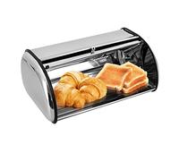 Donened Boîte à pain en acier inoxydable avec couvercle, 43,5 x 27 x 18 cm, avec trous d'aération, longue conservation