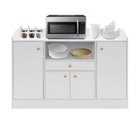 Donened - Buffet avec plan de travail et tiroirs, armoire, buffet, pour salon et salle à manger, 110 x 30 x 80 cm, charge totale : 25 kg, blanc chaud