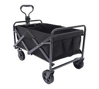 Donened Chariot de jardin pliable, capacité de 80 kg, chariot de pique-nique et de camping, chariot avec porte-gobelet, brouette pliable avec poignée réglable