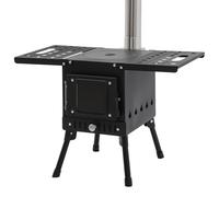 Donened - Four de tente, poêle à bois portable avec tuyaux de cheminée, réchaud de camping, cuisinière en acier inoxydable, pour tente, camping