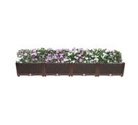 Donened Grande jardinière surélevée, 156 x 39 x 22 cm, jardinière surélevée, pot de fleurs en polyrotin tressé, pour balcons, terrasses, jardins
