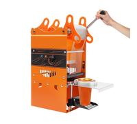 Donened Machine à sceller le thé au lait, 300 tasses/h, manuel, machine à sceller les gobelets, machine à sceller électrique, pour gobelets de 90/95 mm de diamètre (orange)