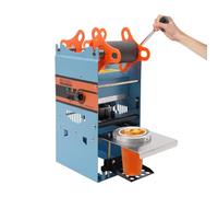 Donened Machine à sceller le thé au lait, 300 tasses/h, manuel, machine à sceller les tasses à thé, électrique, pour gobelets de 90/95 mm de diamètre (bleu)