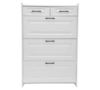 Donened Meuble à chaussures, 3 rabats, rangement pour chaussures, compartiment ouvert, pour 16 à 20 paires de chaussures, 24 x 80 x 120 cm