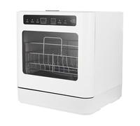 Donened - Mini lave-vaisselle de table, autonome, pour 6 à 8 couverts - Touch, 52 dB - Mini lave-vaisselle de table avec raccordement d'eau utilisable - Blanc