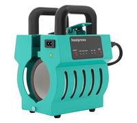 Donened Mini presse à tasses, 350 W, presse à chaud, impression thermique, plage de température 160/180/200 °C, presse à tasses pour tasses de 10 à 11 oz (bleu)