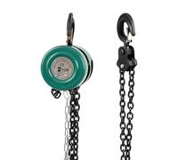 Donened - Palan à chaîne avec crochet robuste, hauteur de levage de 3 m et capacité de charge de 2000 kg, double chaîne de chargement, ascenseur bloc de chaîne pour forêt et atelier (vert)