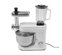 Donened Robot de cuisine multifonction 1500 W, pétrisseur, mixeur 6+1 niveaux, hachoir à viande, presse-agrumes 1,5 l, bol acier inoxydable 6 l, (blanc)