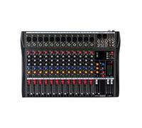 Donened Table de mixage DJ 12 canaux avec écran LCD et Bluetooth - Multi-effets - Table de mixage audio avec effets pour les bars de musique, les studios d'enregistrement, etc